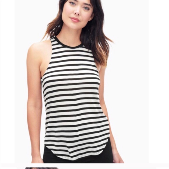 Splendid Black and White Striped Tank - Picture 1 of 7
